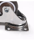Close-up of 4 Pack Rubber Furniture Casters Quiet Heavy Duty Trolley Wheels With 360 Degree Swivel Casters And Brakes base
