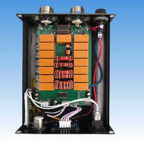 Internal view of Automatic Antenna Tuner For Ham Radio With Fast Auto-Tune Across 1.8 To 55 MHz Low SWR 5000mAh Battery OLED Display