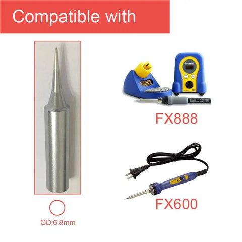 10 Pack T18 Soldering Tips For FX 888D 888 FX 8801 And FX 600 Solder Stations with compatible models shown