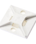 Adhesive Backed Cable Tie Mount 4 Way Indoor ABS Plastic Mount With Pre Installed Adhesive White Rubber Base Pack Of 100