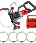 Beast Mode 8800W Brushless Wall Chaser Concrete Cutter with 4X 27 cm blades and power unit for deep cuts.