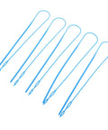 Five Pack Elastic Drawstring Threader Tools for Sewing and Crafting, Portable Plastic Loop Turners for Hoodies and Joggers, Wear-Resistant Garment Threading Tool for Drawstrings and Elastic Bands, blue plastic, set of 5