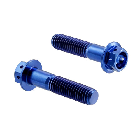 Aviation Grade Built Tough Blue Anodized Gr5 Titanium M8 X 1.25 X 40Mm Hex Flange Head Bolts safety wire ready