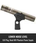 Pro Grade Condenser Mic With Windscreen Cardioid XLR Studio Recording Mic For Singing And Instruments Interviews Low Noise XLR