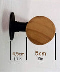 Rock Solid Wood Handrail With Heavy Duty Mount Brackets showing adjustable mount with wood grip, 4.5cm height, 5cm diameter.
