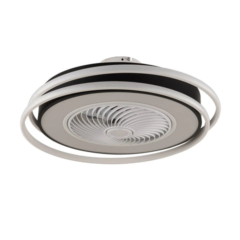 WEvalMC Ceiling Fan Light with Control Modern 5 Blades 3 Color Temperatures in sleek black and white design, ideal for indoor spaces.
