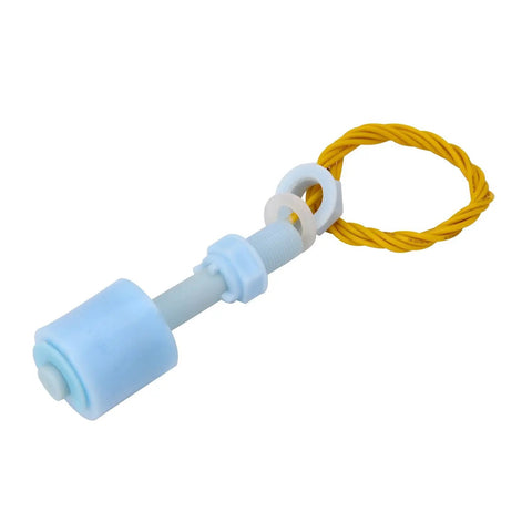 Six Pack Plastic PP Float Switch Water Level Sensor Kit For Aquariums DP5200 Model, 6 Pieces, Easy Install, Reliable Liquid Level Detection For Fish Tanks, 220V DC Rating, Durable And Lightweight, single blue float switch with yellow cable