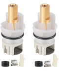 Heavy Duty Faucet Stem Assembly Kit For Two Handle Kitchen Bath And Tub Shower Universal Replacement Parts with brass cores and rubber seals.
