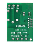 Back view of Ultra Compact RS485 Modbus RTU Serial Port Relay Module With Six Operational Modes 12V One Channel PLC Controller.