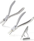 Pro Grade 6 Inch Nylon Jaw Round And Flat Nose Pliers For Eyeglasses Adjustment Straight Up Solid Glasses Repair Tool Kit With Mini Precision Screwdriver. Stainless steel pliers set with nylon jaws and mini screwdriver.