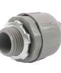 Heavy Duty Half Inch Npt Conduit Connectors 180 Degree Straight Wire Cable Grip side view of fitting with steel plastic sleeve.