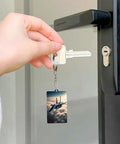 Hand holding key with Fighter Jet Acrylic Keychain With Chain And Jump Ring, lightweight aviation charm
