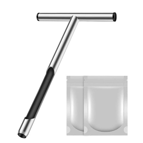 12 Inch Stainless Steel Soil Probe Rod With T Handle For Quick Dirt Testing Includes Soil Sample Kit Heavy Duty Garden Tool