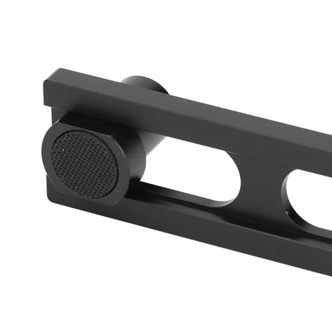 Dead Nuts Heavy Duty Aluminum Woodworking Planing Stop Set For Mft Workbench close-up of black anodized aluminum clamp, secure grip detail.