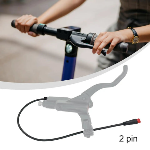 Person riding e-bike with Electric Bike Brake Sensor Cut Off Power Kit With 2 Pin Connector, 2A 2Y for safer stops.
