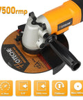 7-Inch Air Angle Grinder Heavy-Duty Pneumatic Workhorse With High-Torque Motor Hits 7500 RPM Free Speed close-up view with disc.
