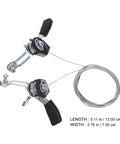 Left And Right Bicycle Thumb Shifter Set Dope Upgrade For 3x7 3x8 21 24 Speed MTB Aluminum Alloy Brake Lever Shifter Replacement For 22mm Handlebars Fits Most Mountain Bikes Two Pairs Included showing front view with cables extended.