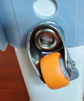 Close-up of Butter Smooth Rolling Soft Nylon Caster Wheels For Office Gaming And Trolley Chairs with threaded stem.