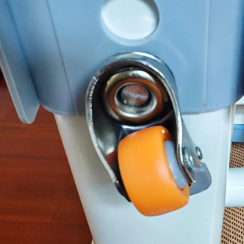 Close-up of Butter Smooth Rolling Soft Nylon Caster Wheels For Office Gaming And Trolley Chairs with threaded stem.