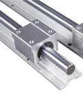 Close-up of Hardcore Linear Rail Guide Kit with 2 Rails and 4 Blocks 1200mm SBR20 Precision Motion System for CNC and Milling