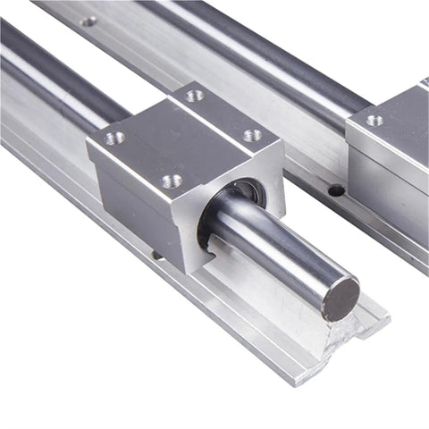 Close-up of Hardcore Linear Rail Guide Kit with 2 Rails and 4 Blocks 1200mm SBR20 Precision Motion System for CNC and Milling