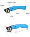 Cordless Electric Scissors Rotary Cutter 3 Point 6V Rechargeable 4500 RPM 35W with labeled parts