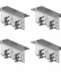 Pro Grade Strut Channel Trolleys Pack Of Four With Slick Metal Casters For Tough Barn Door Slides And Garage Rail Hardware Silver Finish.