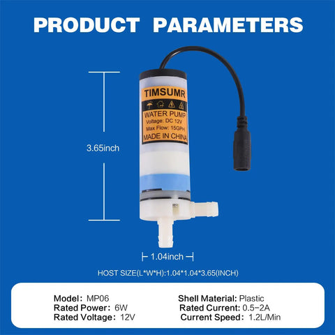 Low Noise Mini Electric Water Transfer Pump 100 To 240V Plug In For Ice Maker, Coffee Machine And Beverage Dispensers, 3.65 inch height
