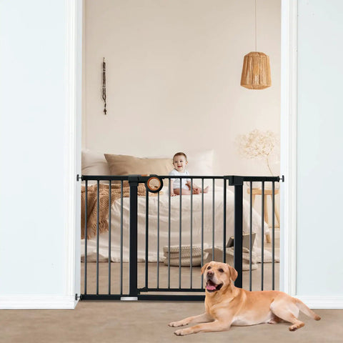 Wide Baby Gate Auto Close Safety Gate For Doorways And Stairs With 29.93 To 51.5 Inch Wide Opening, 30 Inch High in bedroom setting