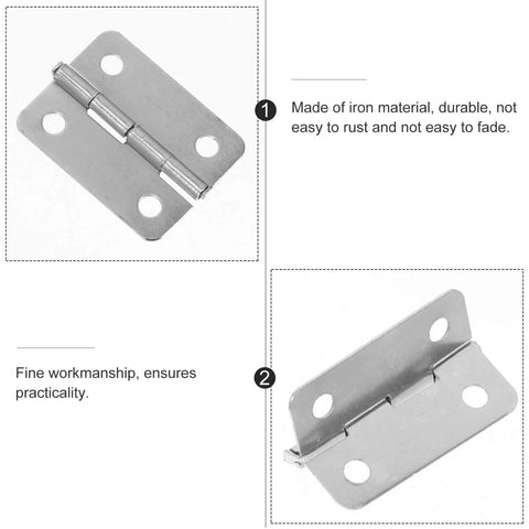 20 Piece Mini Hinge Set For DIY Projects And Handmade Crafts Small Iron Hinges For Cabinets Drawers Chests And Furniture close-up