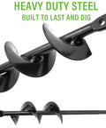 Heavy duty steel Stand Up Garden Auger Drill Bit Set For Planting Bulbs And Flowers 1.6x9 Inch And 1.6x16 Inch Spiral Hole Diggers
