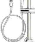 ADA Diverter Trim For Handicap Shower System With Three Valve Connections, polished chrome finish, includes slide bar and hose.