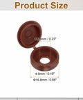 Hinged Screw Cover Caps 5.9mm Inner Diameter 0.23 Inch Dark Brown Durable Waterproof Plastic Covers For Windows Exterior Railings