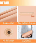 Image showing details of thickened PVC, quick drainage pipe, no-leak design, and easy storage for Inflatable Canopy Pool With Shade For Backyard Family Fun Above Ground Portable Pool For Adults And Kids 260x160x68 Cm Blue Great For Summer Fun Easy Setup Quick Drain Durable PVC Canopy Shade For Parties And Family Chill.