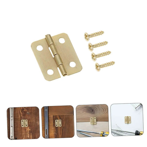 40-Pc Mini Iron Chest Hinges Set With Screws, 270 Degree Rotation Small Cabinet Hardware For Wooden Jewelry Boxes And Tiny Craft Boxes.
