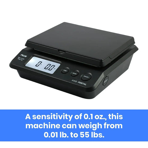 Top Notch Digital Postal Shipping Scale For Boxes And Parcel Mailing 55 Lb Capacity With Dead On 0.01 Lb Precision Bright Backlit Lcd Screen.