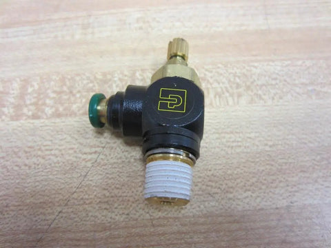 Rock Solid 1/4 Inch Push In Right Angle Flow Control Valve FC70144 Quick Connect Hydraulic Pneumatic Line Regulator No Sweat Installation Gonna Run Flawless Daily