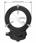 Intensity Adjustable 144 LED Ring Light for Stereo Microscopes with Built In Dimmer, 3.64-inch black mounting ring