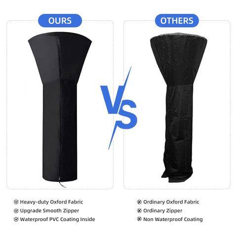 Comparison of Universal Patio Heater Cover 89H X 33D X 19B Waterproof With Zipper 420D Fabric to ordinary cover