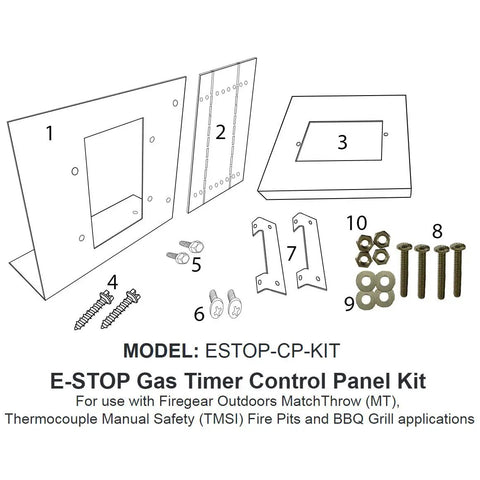 E Stop Timer Gas Panel Control Kit For Paver Enclosures Easy Mount All In One Setup With Face Plate SRW Bracket And Extender