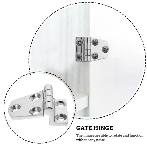 Heavy Duty 316 Stainless Steel Door Hinges Two Pack 54x37mm Thickened Gate And Furniture Butt Hinges for quiet operation on door.
