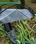 Close-up view of a 3-4 Person Camping Tent With Rain Fly And Carrying Bag Waterproof Family Dome Shelter for ventilation and ground securing.