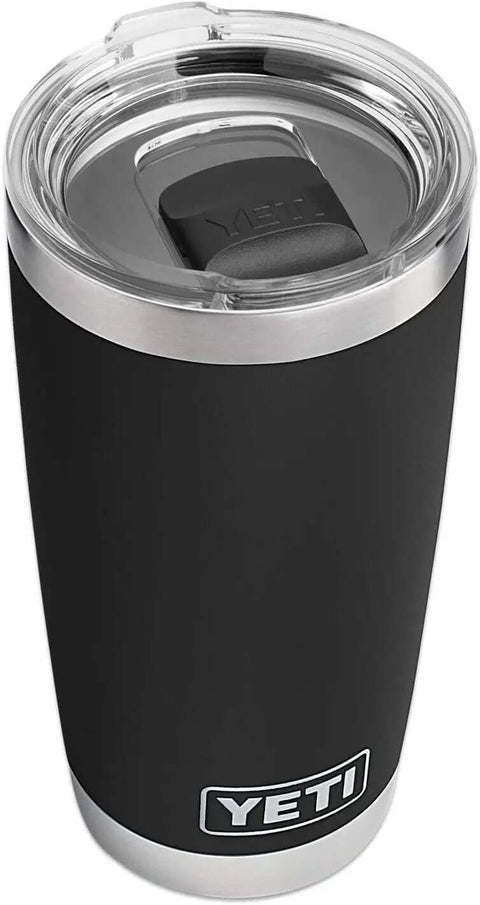 Rambler 20 Oz Tumbler Stainless Steel Vacuum Insulated With MagSlider Lid Black For Water Coffee Beer On The Go No Sweat Design