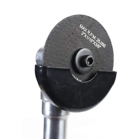 Workhorse Pneumatic Angle Grinder With Long Handle For Easy Cutting And Quick Grinding, 3 Inch Cutting Blade close-up view