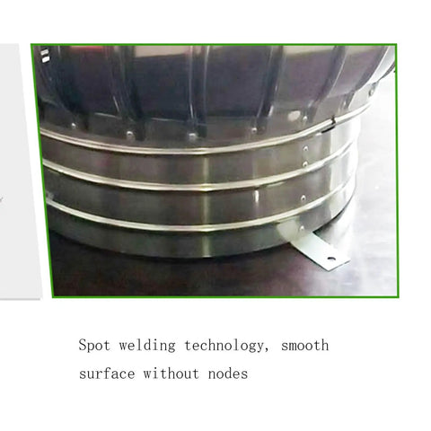 Built For The Grind 304 Stainless Steel Roof Exhaust Fan With Non Powered Damper For Warehouse Ventilation showing smooth spot welded surface.