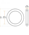 Nitrile Rubber O Rings Heavy Duty 30mm Outside Diameter 28mm Inside Diameter 1mm Cross Section 70A Durometer Sealing Gasket Pack Of 20 diagram