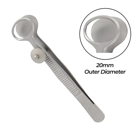 Chalazion Eyelid Clamp For Simulation And Training Stainless Steel Ophthalmic Forceps 9 Cm Length Medium 20Mm Outer Diameter Pro Grade Precision Instrument For Eye Care Students, 20mm opening