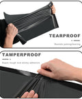 12x15.5 Inch Biodegradable Shipping Bags 50 Count Compostable Poly Mailers With Eco Friendly Packaging Envelopes shown as tearproof and tamperproof