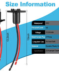 Waterproof Trolling Motor Plug And Receptacle Kit 12V 24V 48V 8 Gauge 2 Wire Quick Connect For Minn Kota Boats with size details