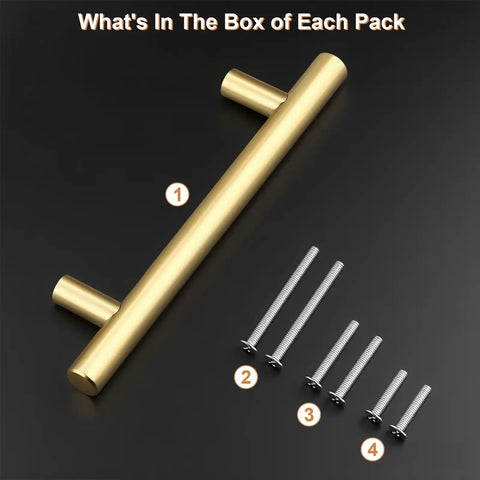 Top Shelf Gold Cabinet Pulls And Handles 4 Inch Hole Center Round Stainless Steel Drawer Knobs For Kitchen Furniture Upgrades Knockout Finish Easy Breezy Setup 30 Pack components including gold pull and screws